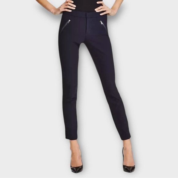 Rebecca Taylor Ava Techy Zip Pocket Straight Leg Pants Black Size 6 - Picture 3 of 15